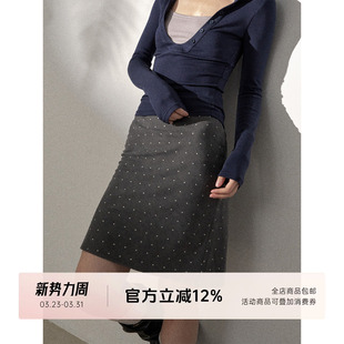 波点半身裙复古直筒修身 优雅气质通勤法式 短裙中裙 BEATS FUTURE