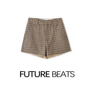 FB羊毛混纺千鸟格小香风时尚 SZYY9589 复古格纹短裤