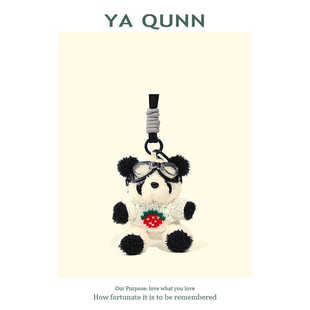 YaQunn创意张杰同款熊猫挂件书包公仔包挂毛绒玩偶男女背包饰品