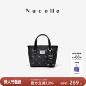 NU纽芝兰黑色包包高级感飞马小托特包通勤单肩斜挎包菜篮子手提包