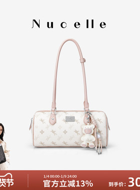 NU纽芝兰2025秋冬飞马波士顿圆筒包大容量单肩包腋下手提保龄球包