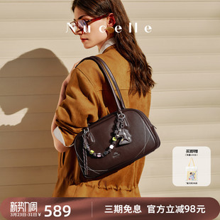 NU纽芝兰糖果法棍包2026新款 大容量手提吐司包牛皮单肩保龄球女包