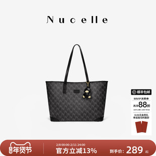 NU纽芝兰经典老花托特包2026新款大学生上课大容量通勤单肩女包