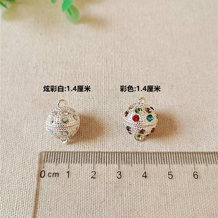 1.4厘米强力吸铁扣手链项链磁铁扣方巾围巾镶钻相吸扣DIY饰品配件