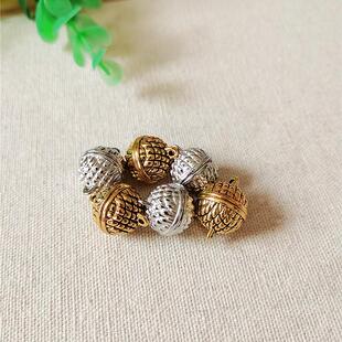 古铜金圆球丝巾磁铁扣菠萝纹磁扣手链项链吸铁扣手工DIY饰品配件