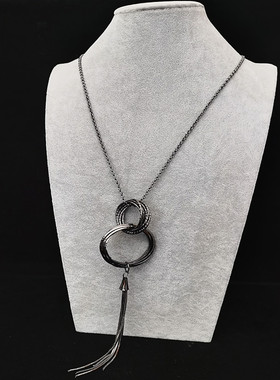 韩国百搭新款个性饰品简约个性圆环毛衣链长款装饰项链女配饰挂件