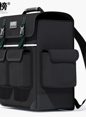 双肩背包加厚帆布电瓶逆变器锂电池户外骑行音箱健身登山篮球工具