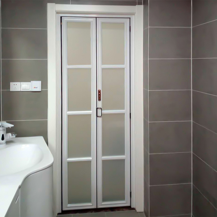 同行发货卫生间折叠门无下轨铝镁合金钢化玻璃卫浴推拉门厕所吊轨