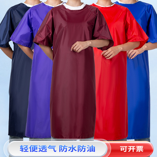 短袖罩衣防水防油男女反穿衣加大软皮工作服家用厨房轻便透气围裙