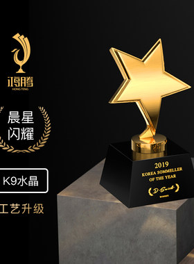 五角星金属奖杯儿童定做颁奖礼品