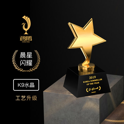 五角星金属奖杯儿童定做颁奖礼品