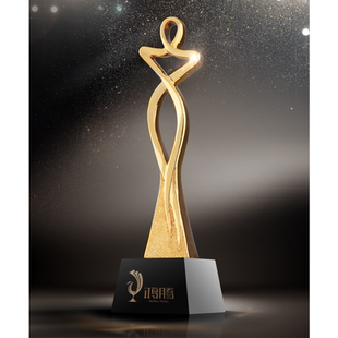 奥斯卡小金人奖杯定制水晶奖杯金属定做个人奖品优秀员工制作刻字