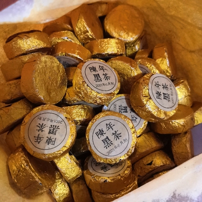 金币茶湖南黑茶原味陈年黑茶金币小沱茶500g老茶速泡茶颗粒茶