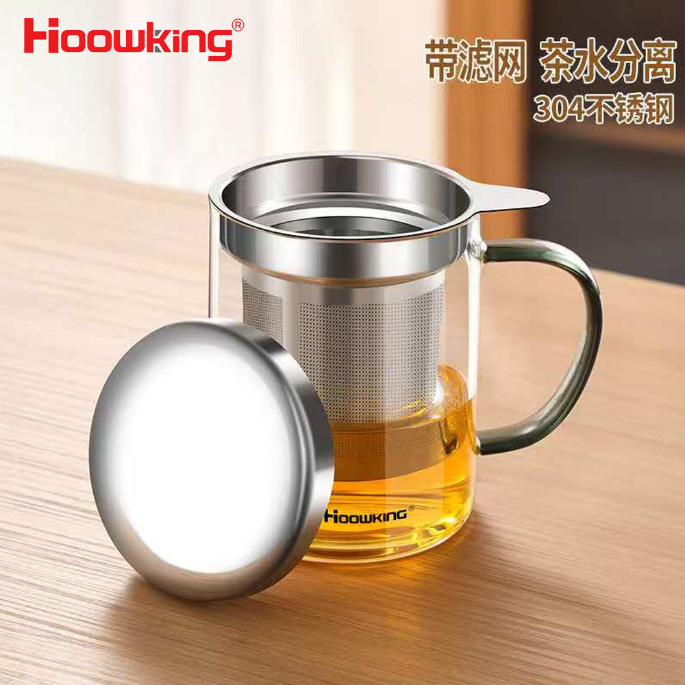 高硼硅玻璃杯茶水分离泡茶杯图片