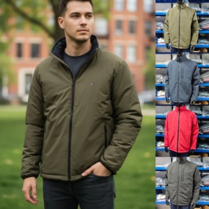 反季特价！正品Tommy HILFIGER汤米冬男两面穿刺绣纯色厚棉服外套