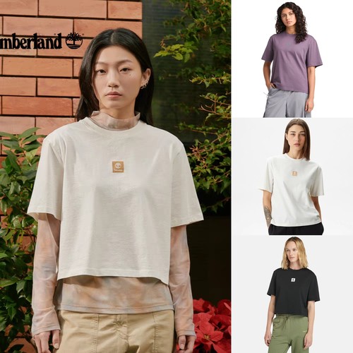添柏岚/Timberland短袖25新款女小标户外休闲宽松纯棉短款上衣T恤
