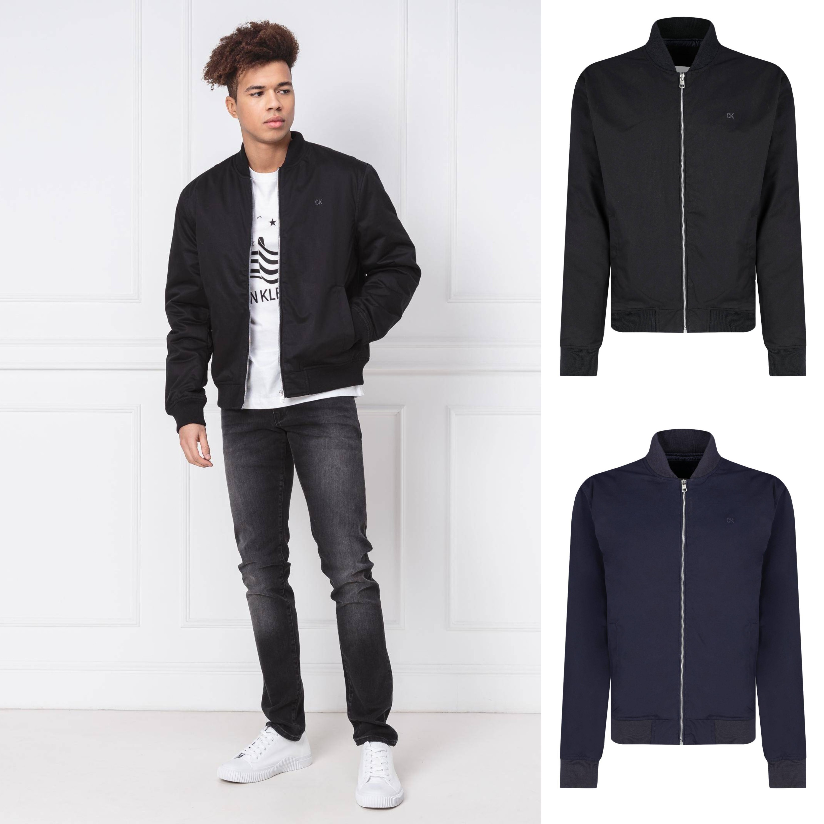 断码特价!正品Calvin Klein/CK Jeans男刺绣小logo飞行员棉服外套
