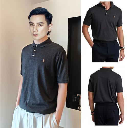 自留款!正品Ralph Lauren/拉夫劳伦纯色Logo彩马标柔软棉质POLO衫