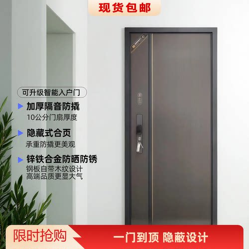高端入户门家用防盗门子母门进户门安全门智能锁入户门带监控大门