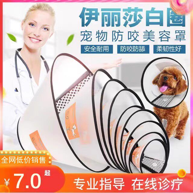伊丽莎白圈猫狗项圈宠物医疗脖圈猫咪防咬防抓皮肤驱虫脖套头套