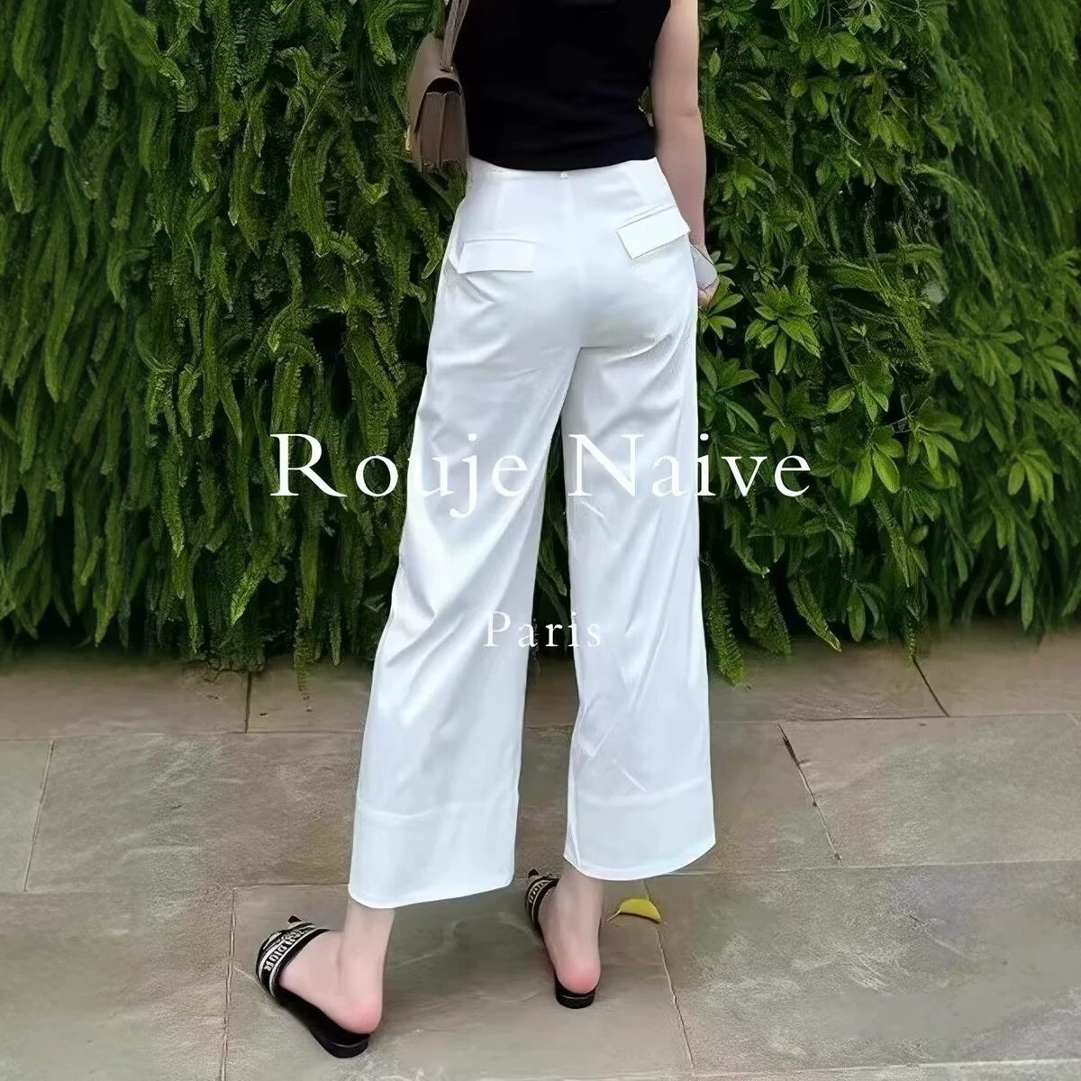 白色九分直筒西装裤女2026夏季新款显瘦高腰小个子窄版阔腿裤子潮