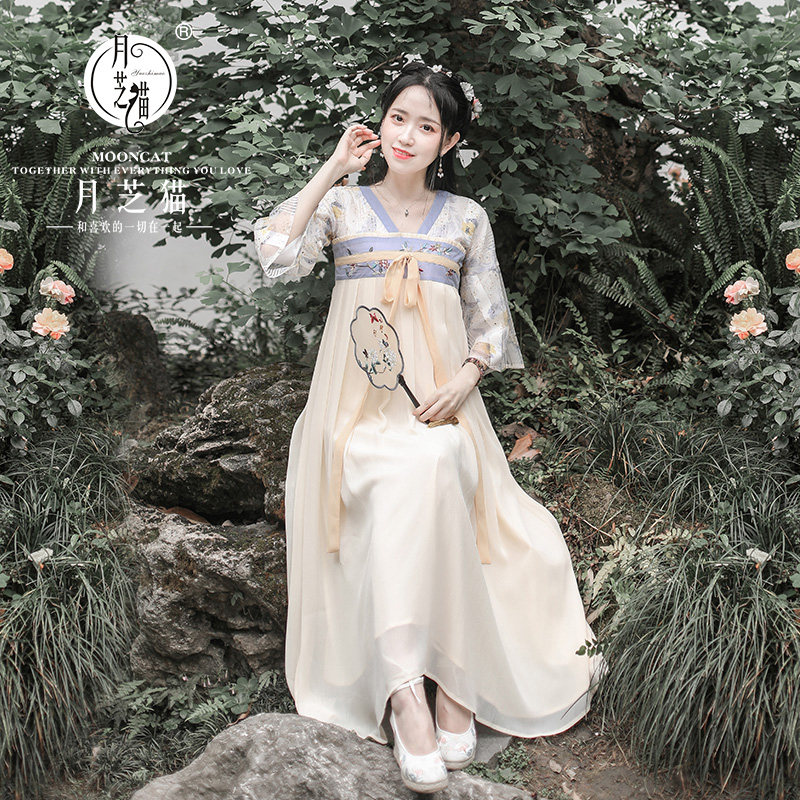 月芝猫 花信来时 汉元素汉服女改良版连衣裙齐胸襦裙夏季薄款仙气