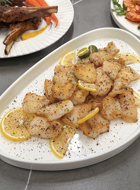 创意商用家用水饺拼盘虾盘菜盘薯条菜盘鱼盘陶瓷白色饺子盘带盘子