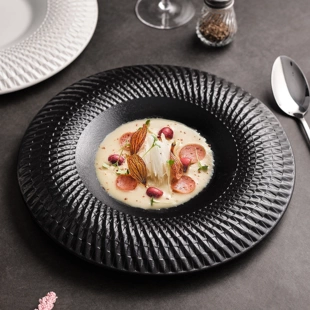 小众创意西餐盘浅盘厨房备菜盘汤盘菜盘陶瓷家用碗盘平盘子高级感