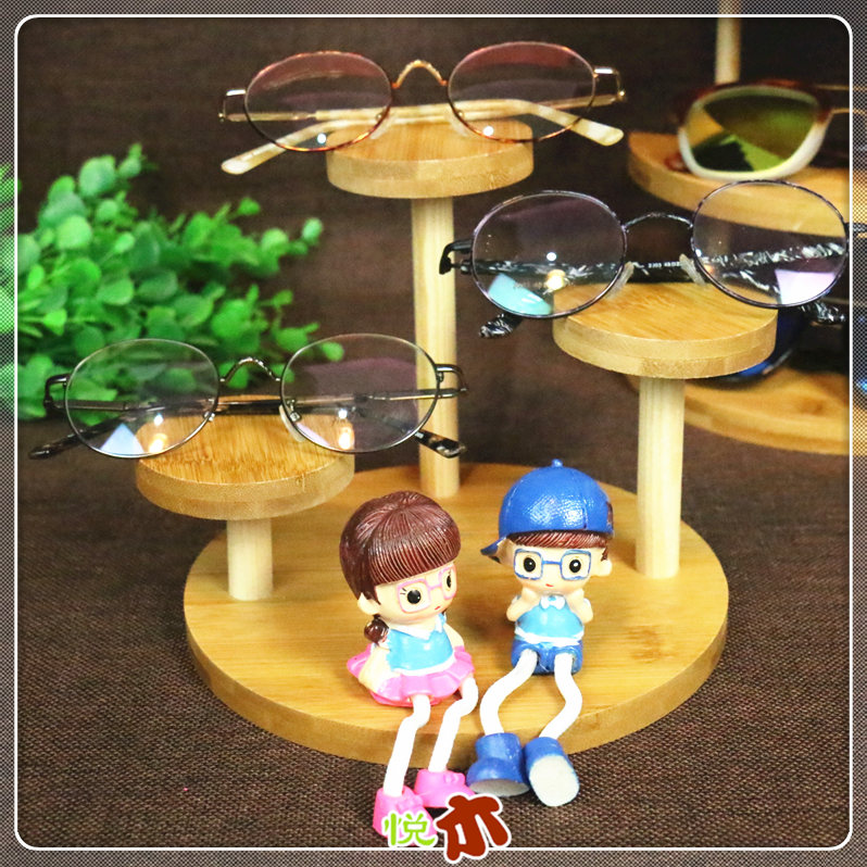 楠竹清漆创意太阳镜墨镜陈列道具竹木质眼镜架子展示架橱窗装饰品