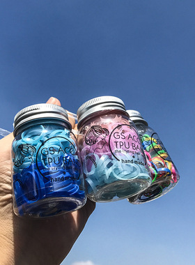 韩国皮筋一次性渐变色可爱扎头发