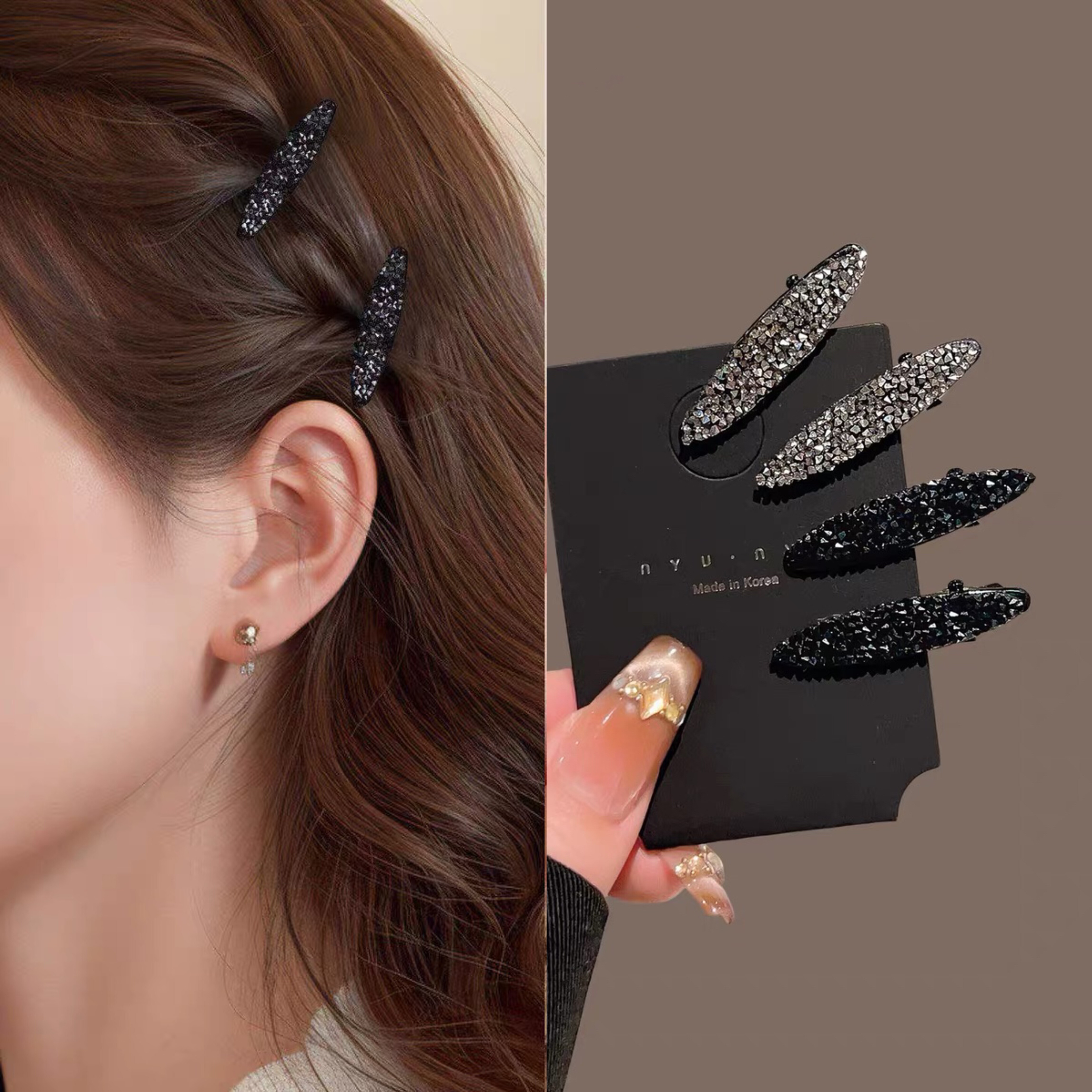 韩系小号前额碎发夹迷你水钻侧边夹鸭嘴夹子新款高级感刘海夹发卡