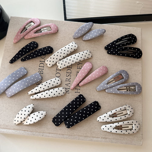 法式复古波点bb夹ins百搭刘海夹