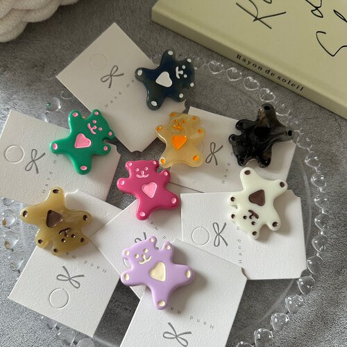 可爱趣味糖果色小熊发夹甜美少女