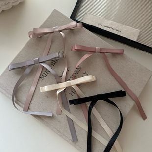 芭蕾风断面丝带蝴蝶结发夹女后脑勺半扎弹簧夹气质高级感发卡夹子
