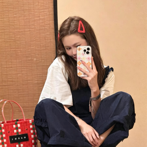 气质大女主！时尚红波点三角bb夹法式少女感侧边碎发夹子百搭发卡