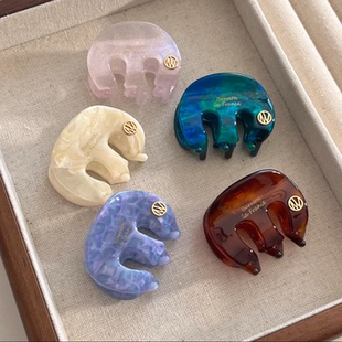 韩系同款 小号m金标醋酸抓夹日常百搭温柔鲨鱼夹半扎发抓发夹发饰