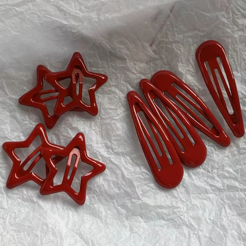 显白高级感幸运红星星对夹星星bb夹卡碎发夹公主刘海夹发卡边夹子