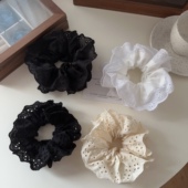 赵露思同款 法式 小众蕾丝镂空花边双层大肠发圈大号少女可爱风发绳