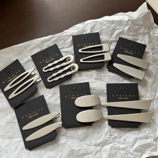 韩国新款高级感银色甜酷冷淡风发夹刘黑夹碎发边夹椭圆三角形发卡