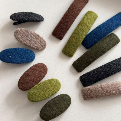 秋冬新款韩版简约纯色布艺发夹边夹bb夹刘海夹后脑勺碎发卡子发饰