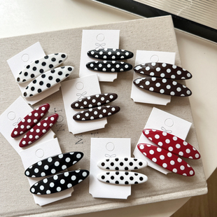 韩系新款大波点发夹刘海夹气质百搭高级感碎发边夹博主同款侧边夹