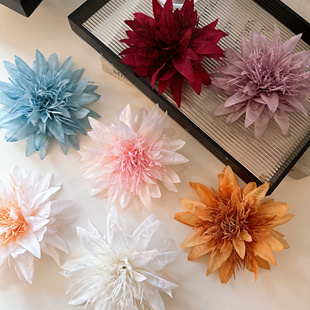 纯欲紫色海葵花朵发夹海边度假拍照仿真花朵发卡边夹唯美气质发饰