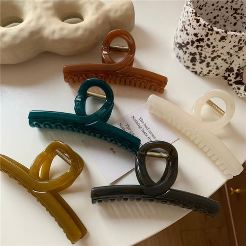 高级感大抓夹韩式亮面