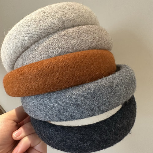 秋冬新款复古韩系羊毛呢高颅顶宽边发箍百搭简约外出头箍发卡压发