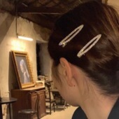 韩系新款 水钻发夹女后脑勺碎发整理神器BB夹固定刘海夹前额发卡夹