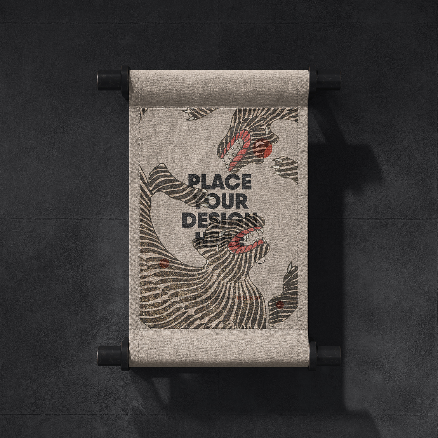 2款悬挂布面横幅广告宣传海报画面logo设计效果图ps贴图样机模板