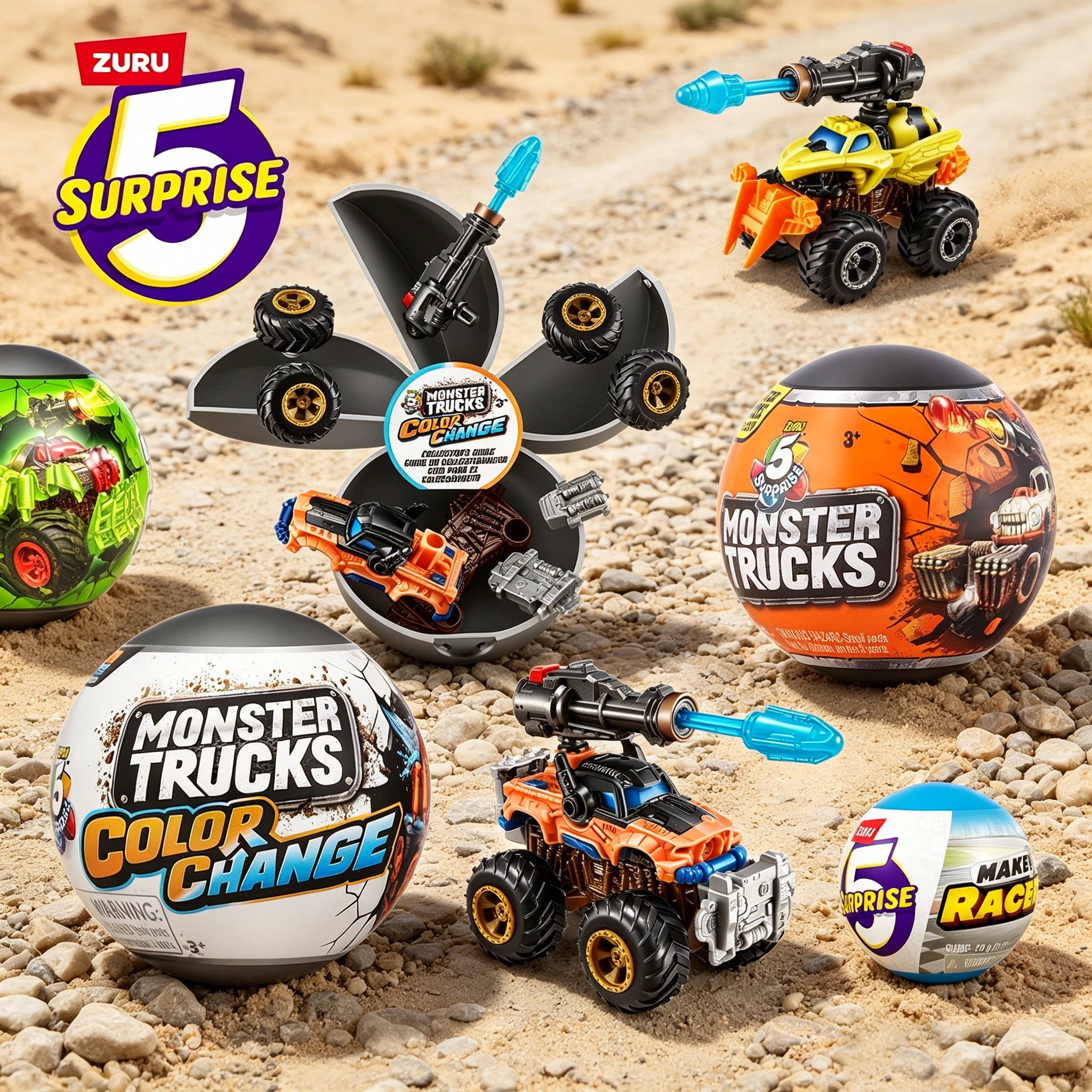 ZURU 怪兽卡车五倍惊喜球潮玩盲盒MONSTER TRUCKS大脚车汽车玩具