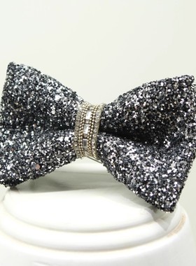 黑色领结闪亮舞台绚丽蝴蝶结新郎伴郎结婚婚礼伴手礼