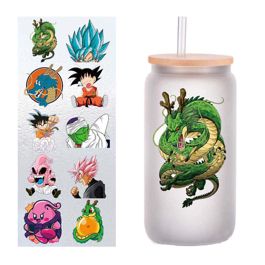 10张四英寸日本动漫七龙珠海贼王UV转印贴纸水晶标签DIY贴纸定