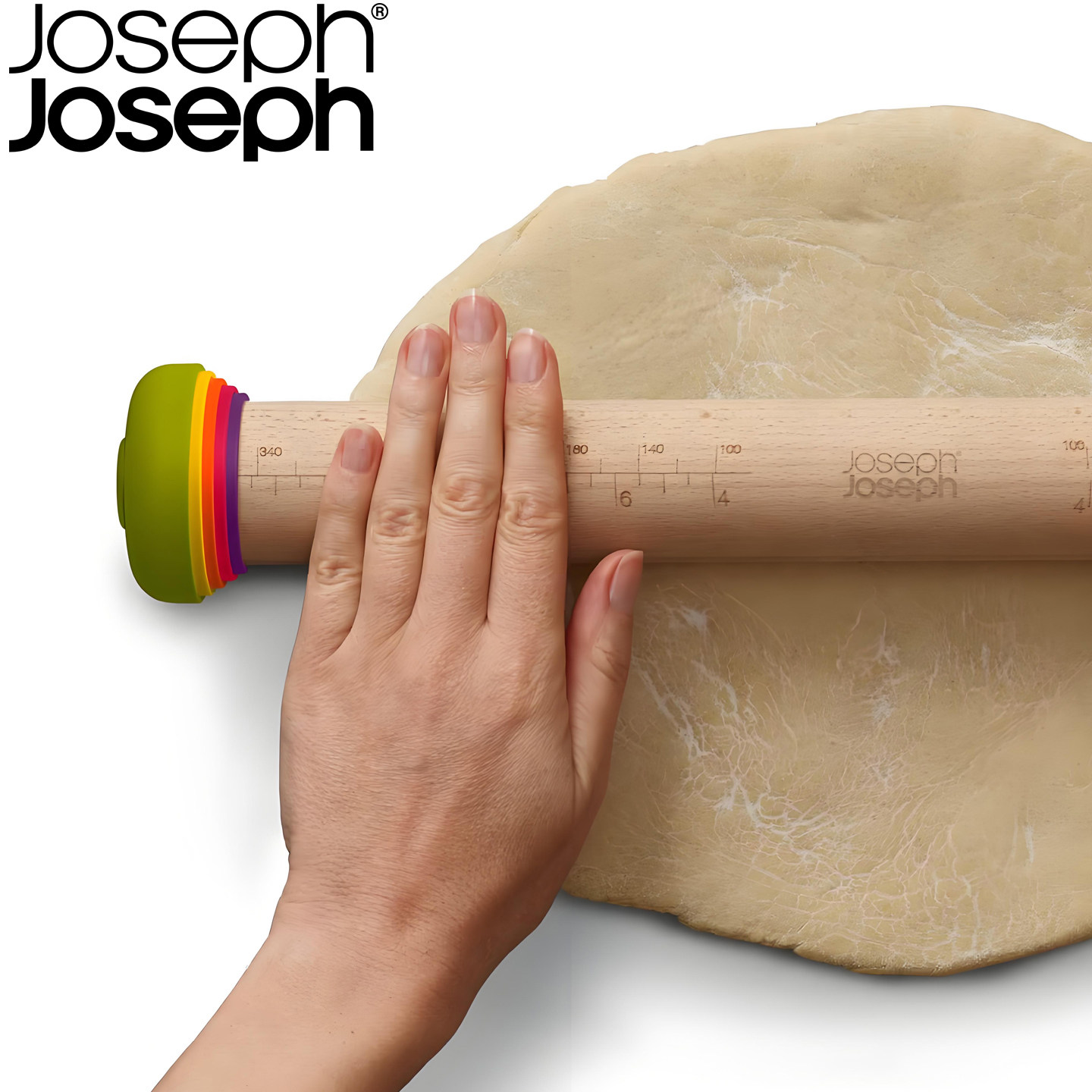 joseph joseph家用擀面杖 可调面饼大小烘焙工具实木压面棒面杖